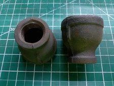 (Lot of 2) 1-1/4 x 3/4 Black Iron Pipe Reducer Coupler 1-1/4" NPT to 3/4" NPT