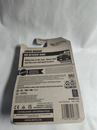 Hot Wheels Cruise Bruiser Pink HW Reverse Rake Die-Cast Car Sealed - Bild 8 von 8