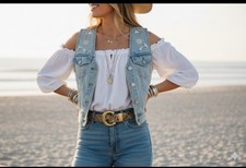 Ritz Vintage 80 s Woven Leather Belt Women S/M Western Coastal Cowgirl Disco