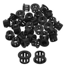 30Pcs Snap Bushing Grommets, 15/32"(12mm) Round Cable Hose Protector, Black