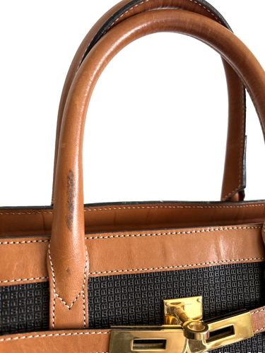 Auténtico bolso de mano Bally de cuero negro y marrón de Japnan0772 - Imagen 4 de 22