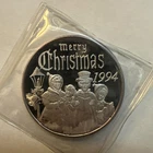 1994 Merry Christmas Carolers Peace On Earth -0.999 Silver 1 Oz Art Coin Round