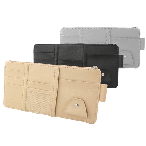  Portatarjetas con visera de sol cierre automático clip gafas de sol carpeta billetera - Imagen 10 de 11