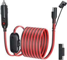 Cigarette Lighter SAE Battery Charger Cable, 16AWG 12V Cigarette Lighter Plug...