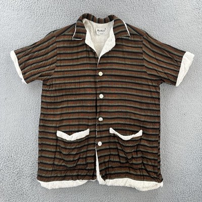 Vtg Marlboro Men's Medium 15 1/2-16 Terry Lined Button Up Beach