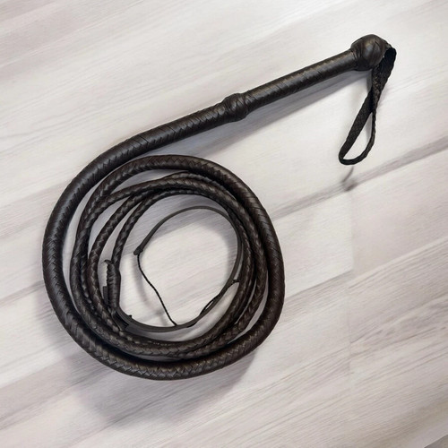 Indiana Jones Bullwhips Cowhide Genuine Leather Dark Brown 08 Plait Bull Whips - Picture 1 of 6