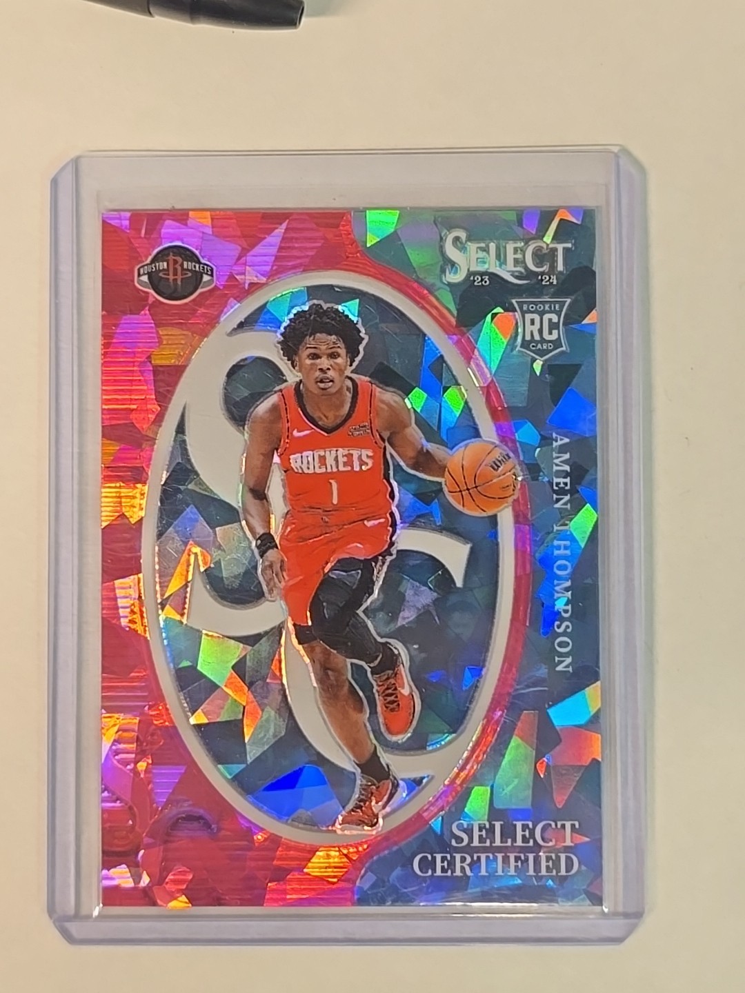 2023 Panini Select Certified Pink Cracked Ice Prizm /99 Amen Thompson Rookie RC