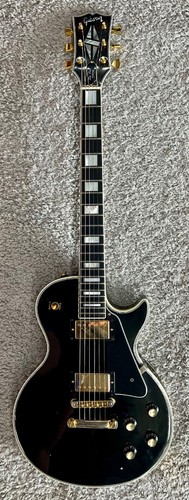 1978 Gibson Ebony Les Paul Custom Electric Guitar in Chainsaw Case, Black Beauty