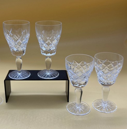 Vintage Bohemian Crystal Stemmed Sherry Glasses Set 4 Brandy Liqueur - Picture 4 of 14