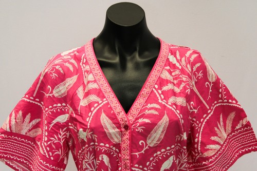 Crown & Ivy Women's S/S Embroidered Belted Midi Dress CG2 Pink/White Medium NWT - Picture 2 of 4