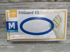 MEDLINE FITGUARD ES Stretch Vinyl Exam Gloves *1 Box* Size: MEDIUM *Manf: 10/21*