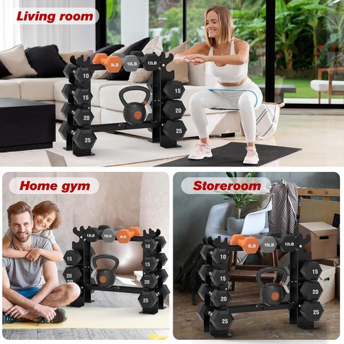 Hantelablage nur Ständer, Gewicht für Home Gym Hanteln, 5 Ebenen schwarz - Bild 9 von 9