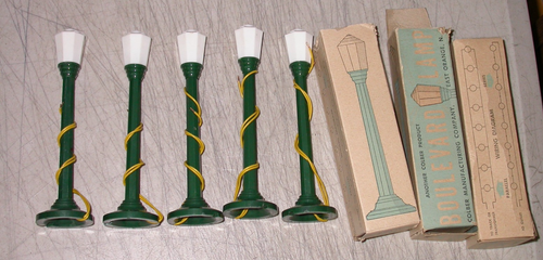 Vintage Colber Boulevard Straßenlaterne 5 Stück sehr schön alle beleuchtet 6"