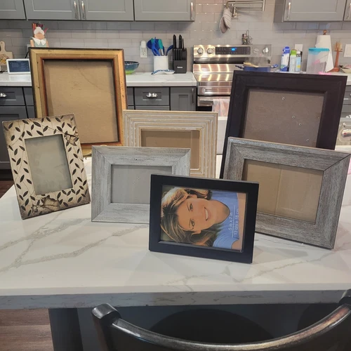 Lot of 7 Assorted Photo Picture Art Frames See Pics Gallery Wall mostly wood - Picture 1 of 18