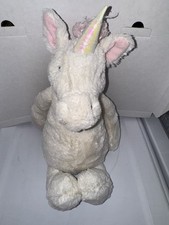 Jellycat Cream White  Pink Large Bashful Unicorn Plush Stuffed Animal Toy 17"