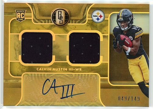 2022 Panini Gold Standard Calvin Austin Rookie Patch Auto RPA Jersey Double /149