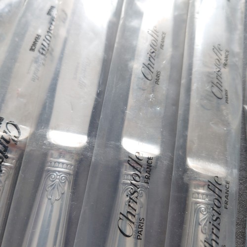 Christofle Malmaison 12pcs Silverplate Flatware Dessert Knife Fork MINT - Picture 7 of 24