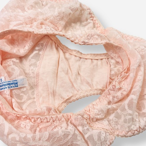 Mutandine vintage Maidenform pizzo nylon gamba alta rosa 25718 medie Union Made - Foto 5 di 7