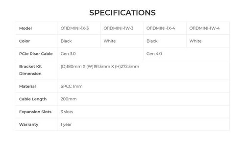 Lian Li O11D Mini Vertical GPU Mount Kit PCIe 4.0 Black - Photo 6/6