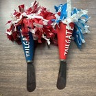Tailgate charcuterie knife Megaphone & Pom-Poms Cheerleader Red White & Blue
