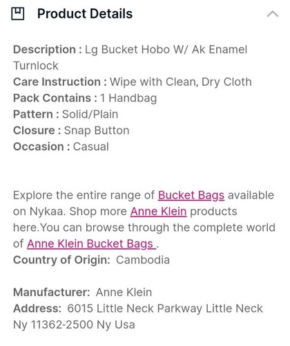 Anne Klein Bucket Hobo Schultertasche mit Emaille Drehverschluss schwarz gold 12x10,75x5" neu - Bild 12 von 17