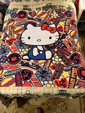 RARE PRINT  Vintage HELLO KITTY Fleece Throw Blanket  58" x 54"