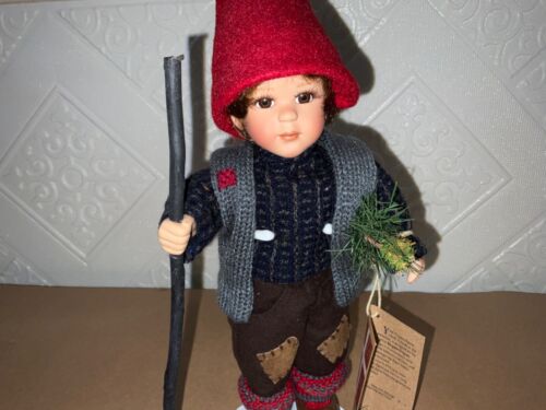Scandinavian Birgitte Frigast Malte Porcelain Doll Danish Pixie Gnome 10” - Picture 3 of 15