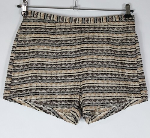 NEW Mika & Gala High Waist Knit Shorts Womens Flat Front Side Zip Textured Sz 10 - Picture 1 of 7