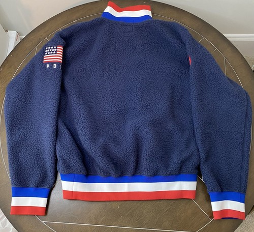 Polo Ralph Lauren USA Olympics Fleece Pullover Size Small Women Red White Blue - Picture 5 of 13