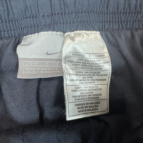VINTAGE Nike Track Pants Gray Youth L (12-14) Swoosh 90s Y2K Windbreaker Jogger - Picture 7 of 10