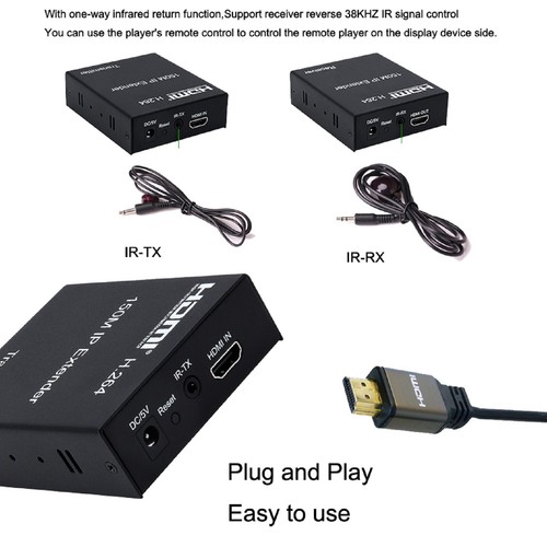 HDMI H.264 150M IP Extender Over Cat5e Cat6 RJ45 Ethernet Cable for PS3 DVD HDTV - Picture 8 of 19