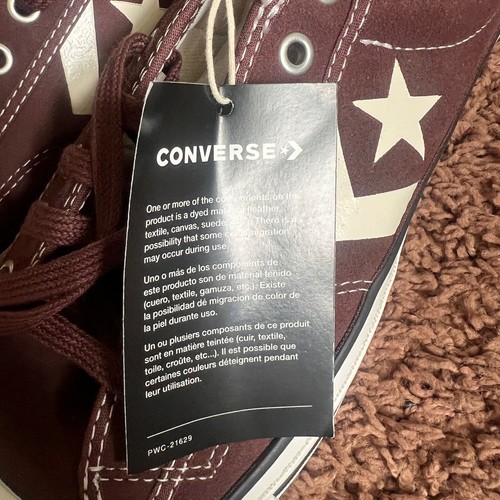 Sneakers basse uomo Converse Star Player 76 scamosciate taglia 9,5 marrone NUOVE - Foto 5 di 10