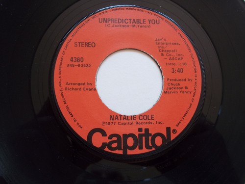 NATALIE COLE I've Got Love On My Mind / Unpredictable You 45 RPM 7" Record 1977 - Imagen 6 de 6