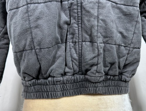 Chelsea & Violet Girls Junior Bomber Jacket Coat Large Distressed Charcoal New - Picture 8 of 15