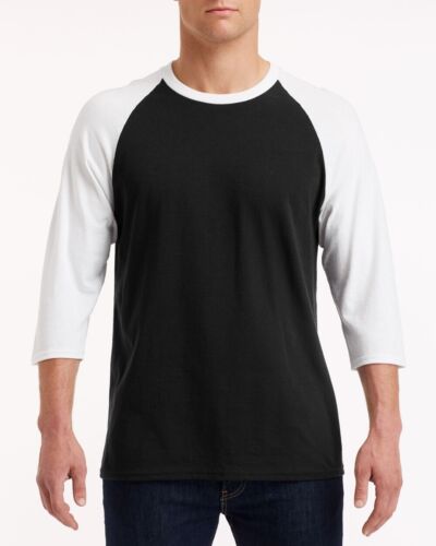 GD230 Gildan 5700 Adult 3/4 Raglan Sleeve Heavy Cotton Super Comfortable T-Shirt - Picture 2 of 14