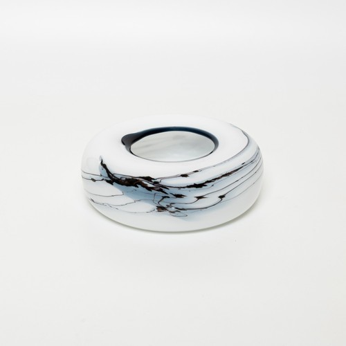 ASCHENBECHER OPALGLAS WEISS MIT BLAUEM DEKOR HOLMEGARD ATLANTIS MICHAEL BANG - Bild 1 von 4