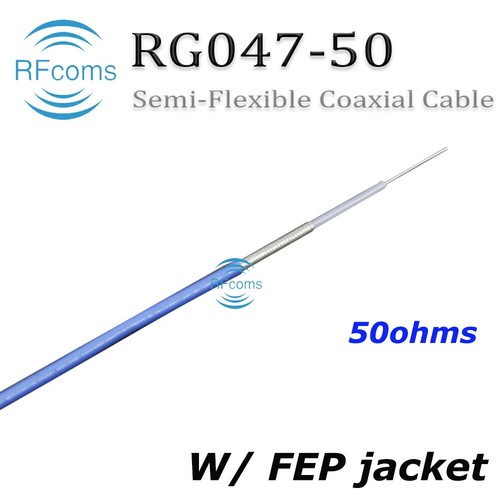 RFcoms 047-50 Semi-flexible RG047 Coax Cables 0.047" 50 Ohm RF Coaxial Cable 1M - Picture 3 of 13