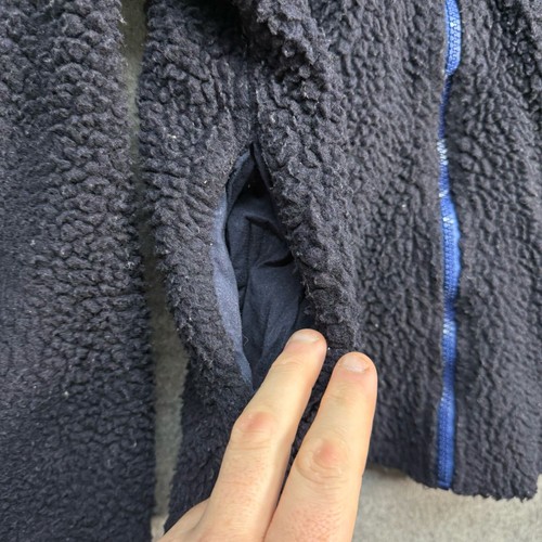 Juicy Couture Sport Fleece Jacket Women's L Navy Blue Sherpa Pockets Zip Plush - Picture 13 of 20