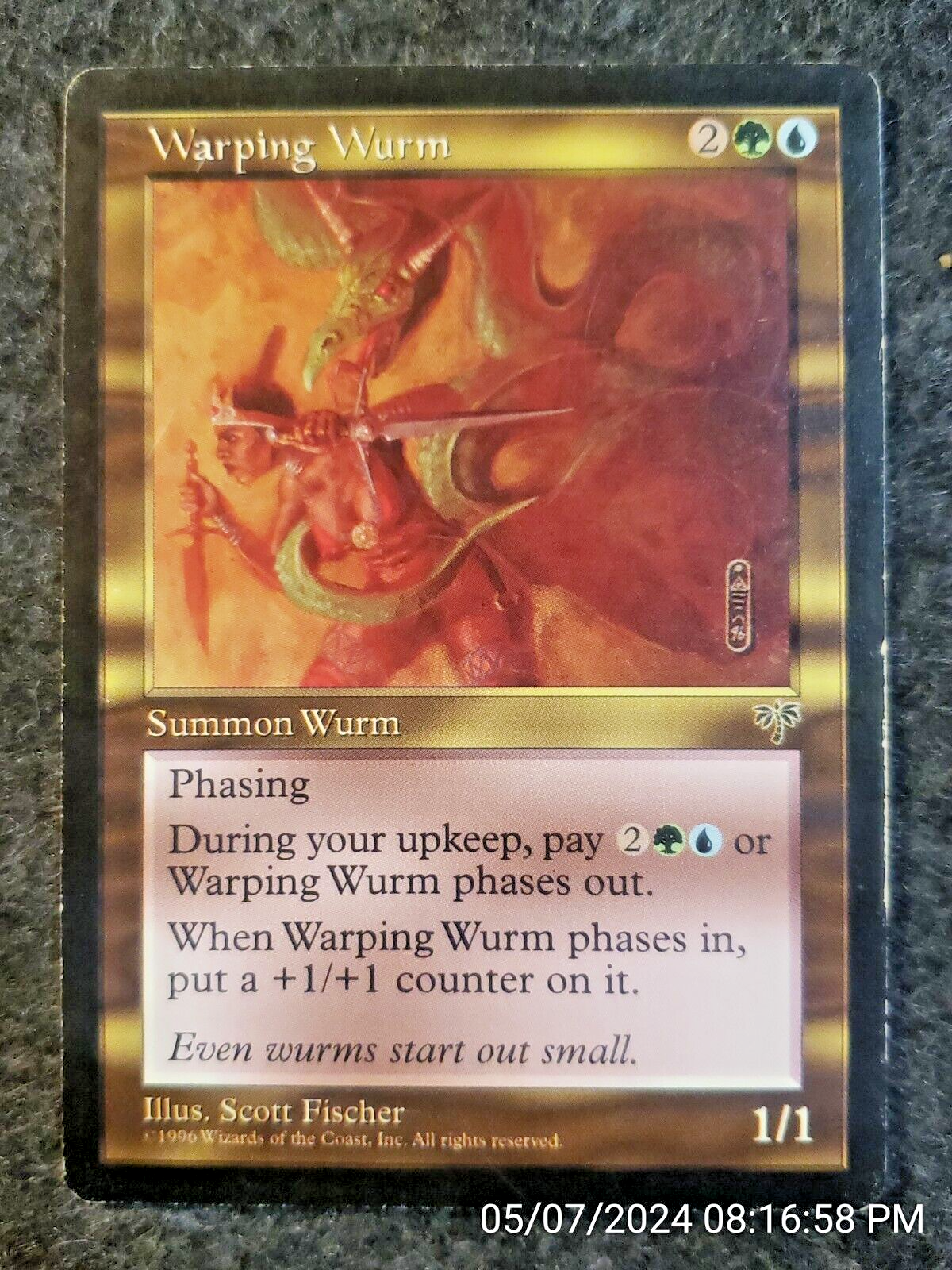 Warping Wurm Mirage MP Blue Green Rare MAGIC THE GATHERING MTG CARD  (DS3D1F8) | eBay