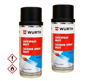 19,94€/L 2x Würth Lackspray Schwarz matt RAL 9005 je ...