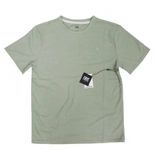 FRYE Sage Green Short Sleeve Crew Neck Top Brushed Waffle Thermal Size XL