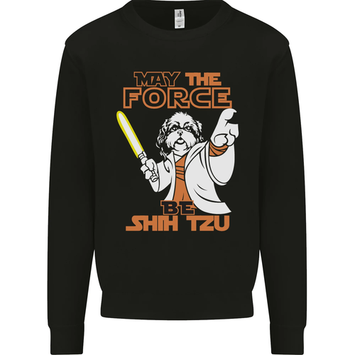 May the Force Be Shih Tzu Funny Dog Kids Sweatshirt Jumper - Picture 16 of 87