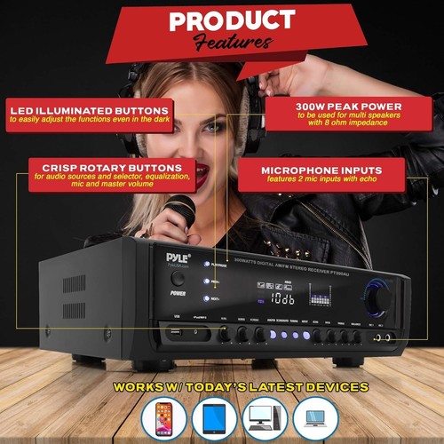 NEU Pyle Home Audio PT-390-AU Digital-Receiver | 300 Watt - Bild 4 von 5