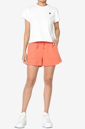 TheMogan S~1X Drawstring High Waist Relaxed Fit Cotton Sweat Shorts with Pockets - Picture 8 of 62