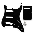 FLEOR SSS 8 Hole Vintage Pickguard Gitarrenrückenplatte für ST 3Ply Schwarz