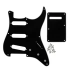 Fleor SSS 8 Hole Vintage Pickguard Guitar Backplate for ST 3Ply Black