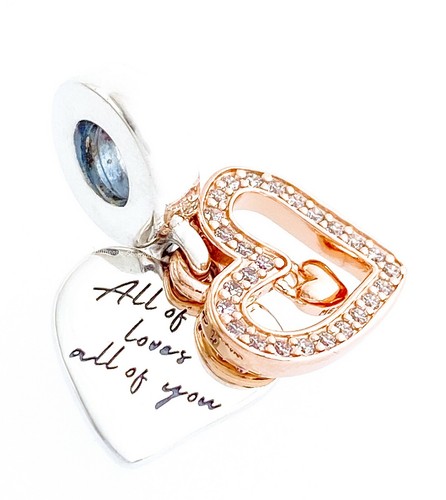 NEW 100% Authentic PANDORA Rose Sparkling Freehand Heart Charm Pendant 788693C01 - Picture 4 of 7