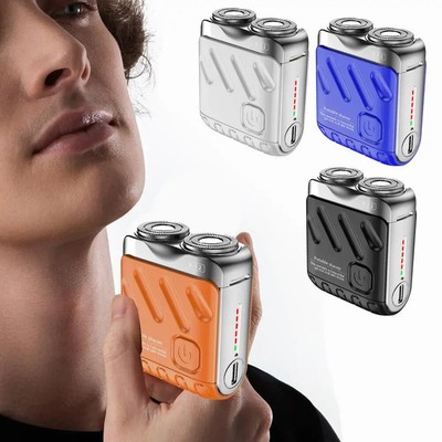 Men Electric Shaver IPX7 Waterproof Type-C Rechargeable Mini Travel Rotary Razor