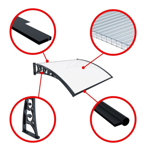 Pensilina tettoia modulabile policarbonato trasparente alveolare porta finestre - Foto 57 di 120