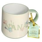 Best Friends Collection NANA Ivory And Green Embossed Ceramic Coffee Mug 17oz